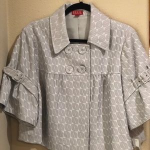Elle XL Bell Sleeved Cropped Blazer - Light Gray